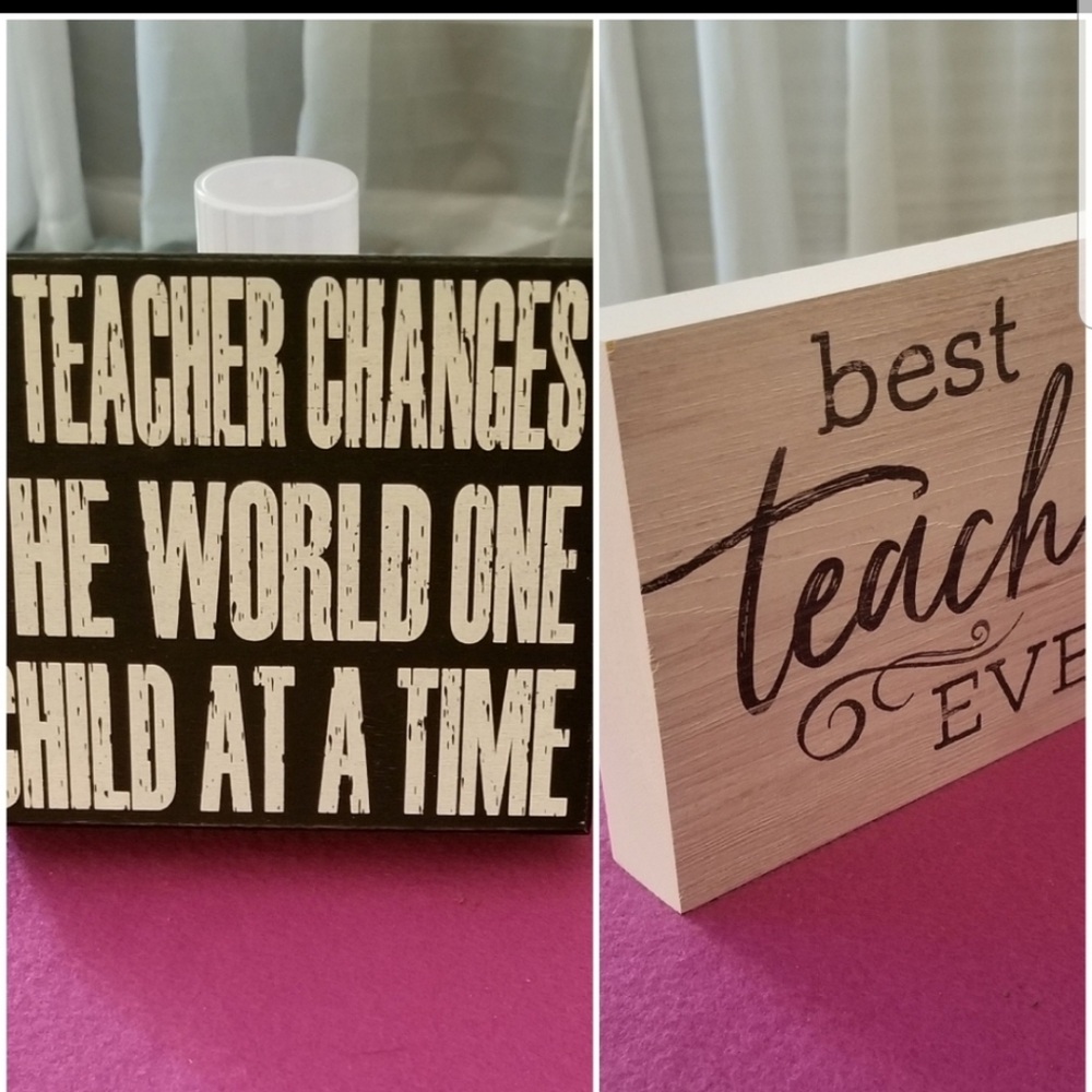 (2) Wooden Teachers Plaques